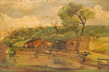 Maisema lampineen